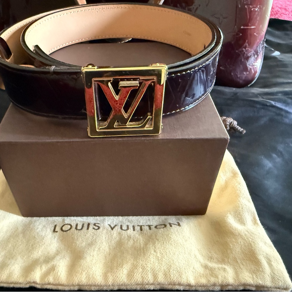 Louis Vuitton Black and Gold Belt